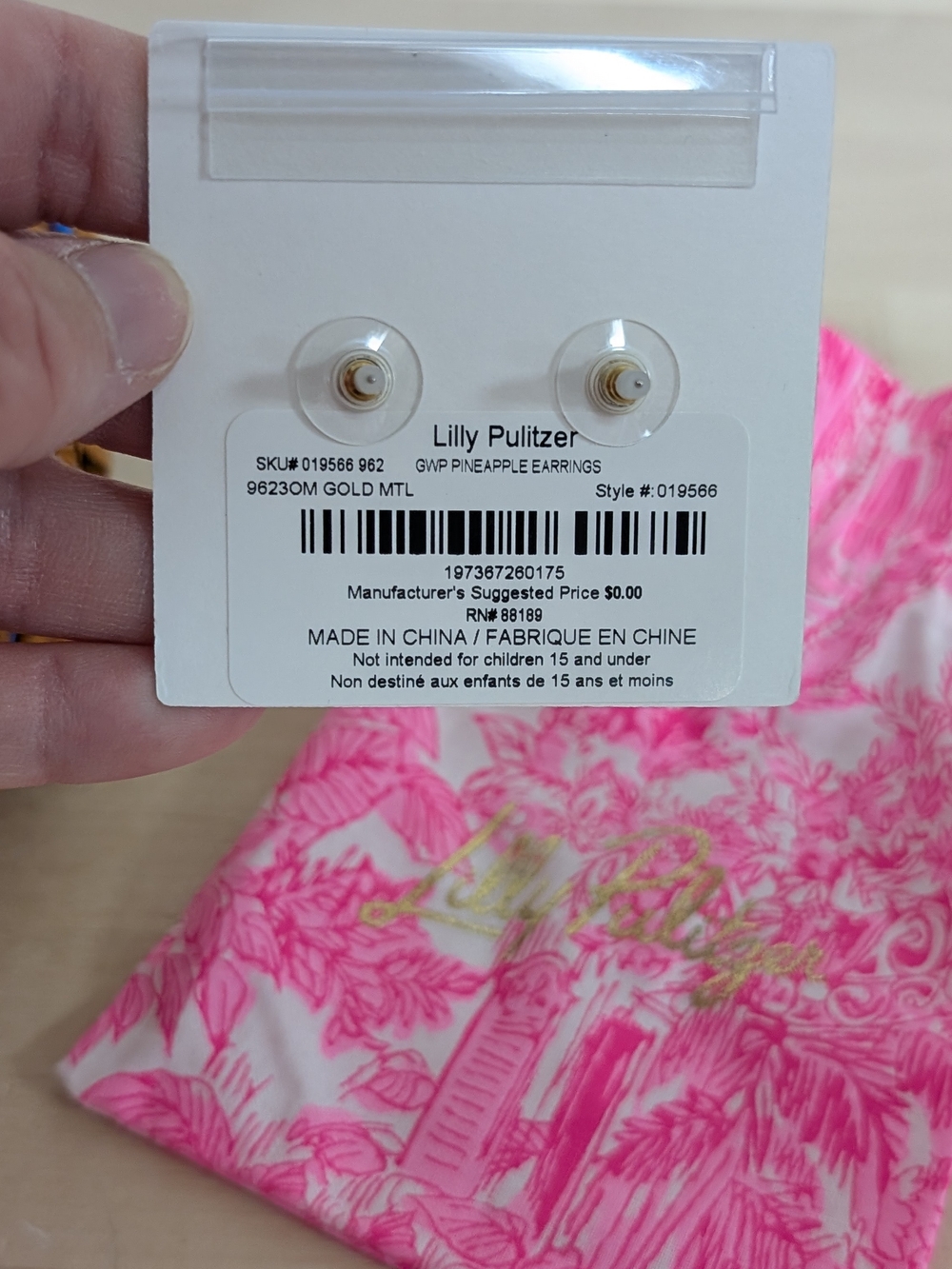 Lilly Pulitzer Wicker Clutch And Pineapple Earrings - Picture 5 of 5
